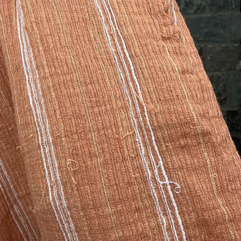 Billabong New Waves Smocked High-Waist Copper Color Striped Pants Soft & Flowing - Picture 12 of 12